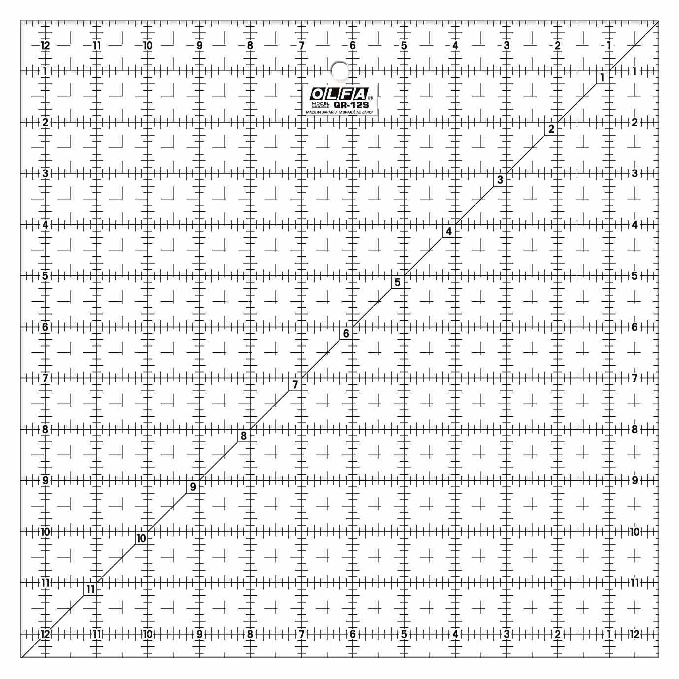 OLFA 1071818 QR-12S 12-1/2" Square Frosted Acrylic Ruler