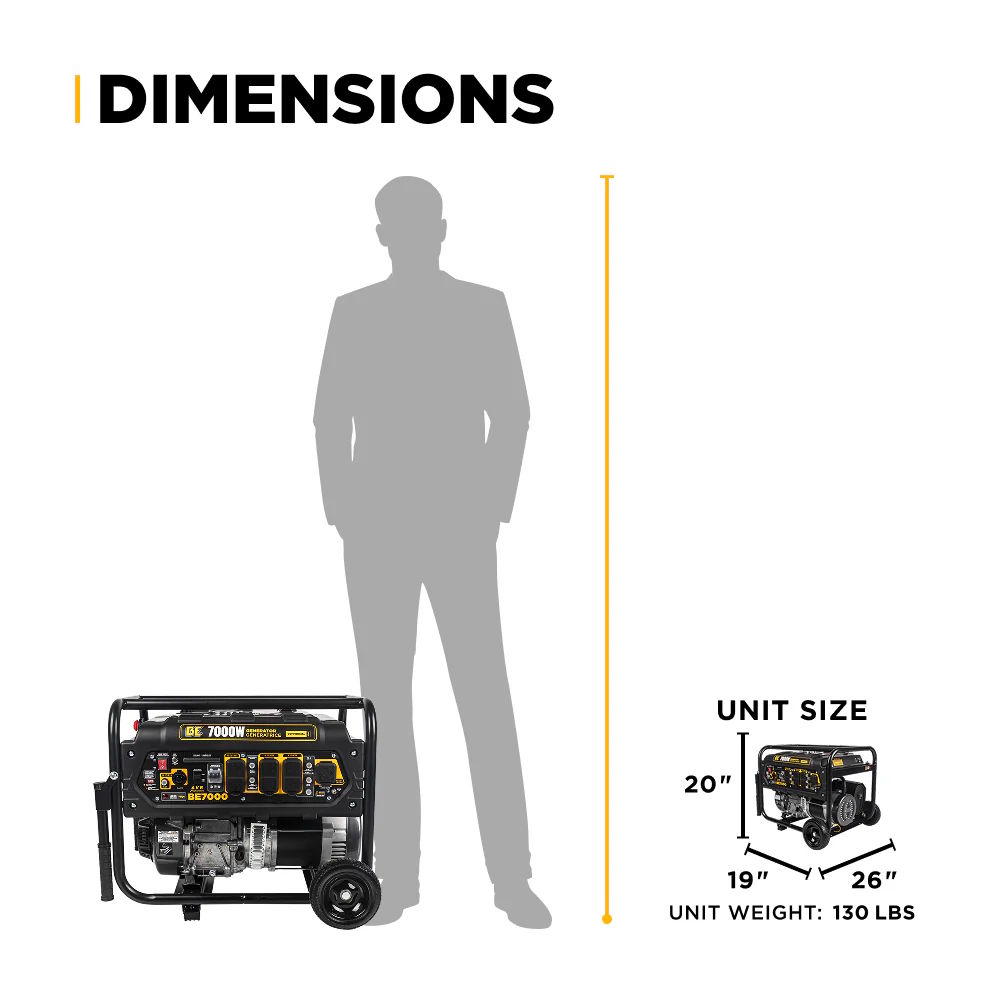 BE Generator BE7000 7000W 312cc Gasoline 120V/240V - Image 12