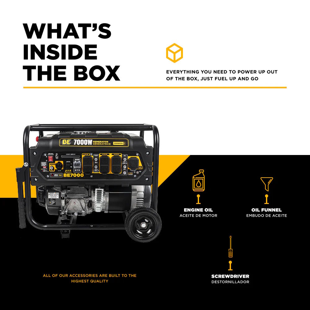 BE Generator BE7000 7000W 312cc Gasoline 120V/240V - Image 4