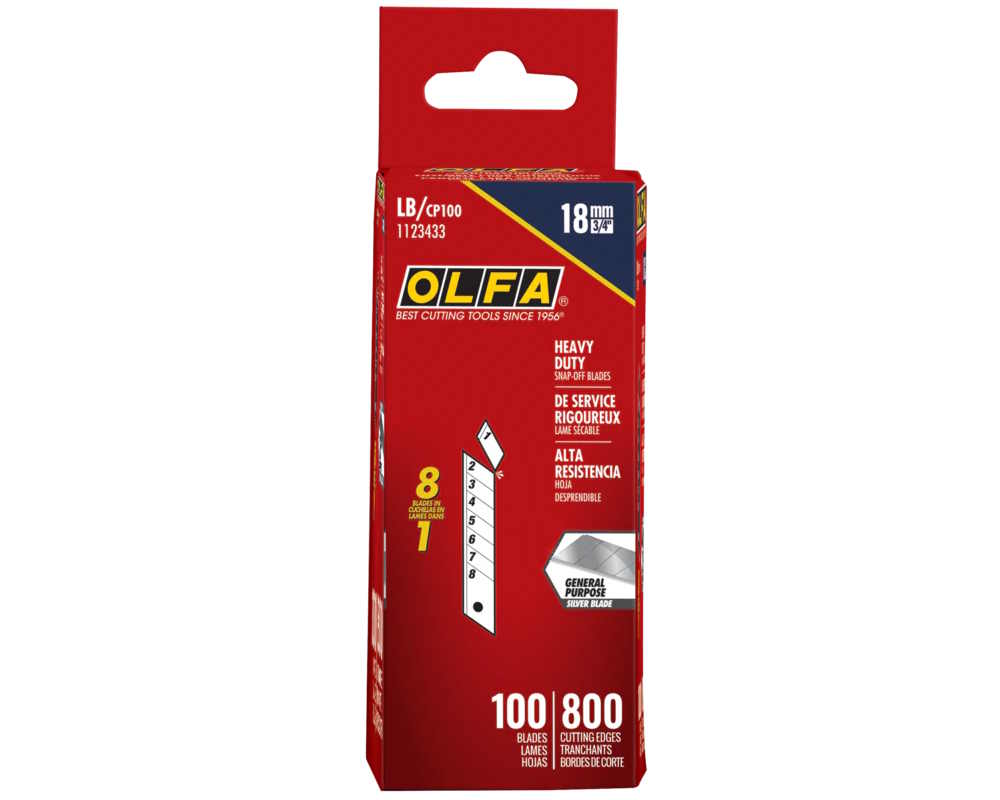 OLFA 1123433 18mm LB/CP100 Snap Blades 100PK - Image 2