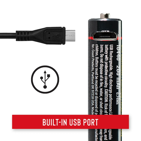 COAST 30496 ZX100 Zithion-X Rechargeable MicroUSB Battery CB - Image 2