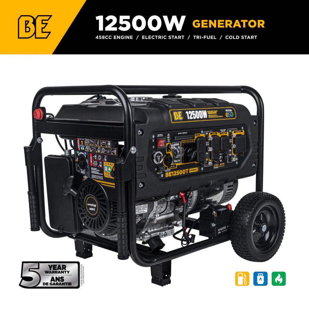 BE12500T Generator 12500W, Electric Start, 458cc Gas/Propane/Natural Gas - Image 2