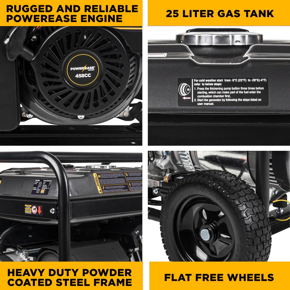 BE12500T Generator 12500W, Electric Start, 458cc Gas/Propane/Natural Gas - Image 5
