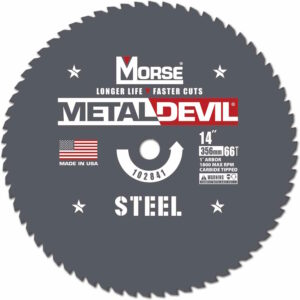 MK MORSE CSM1466FSC 14" x 66T Steel Circular Saw Blade 1" Arbor