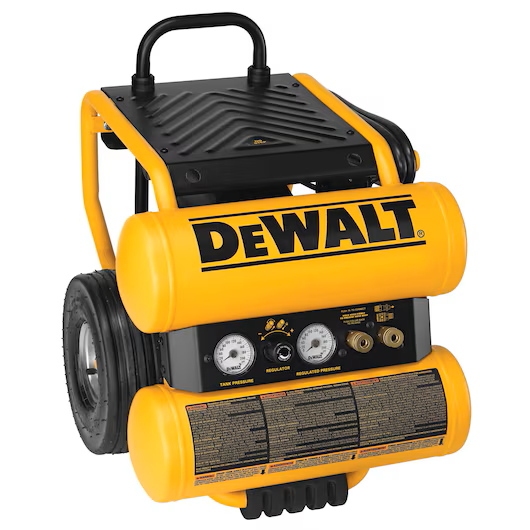 DEWALT D55154 1.1HP 4 Gallon Electric Wheeled Dolly-Style Air Compressor - Image 2