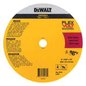 DEWALT DWAFV8918 9" x 5/64" x 7/8" Abrasive Cut Off Wheel Flexvolt