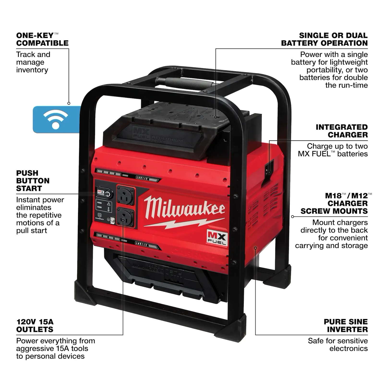 MILWAUKEE MXF002-2XC MX FUEL 3600W/1800W Power Supply Kit - Image 5