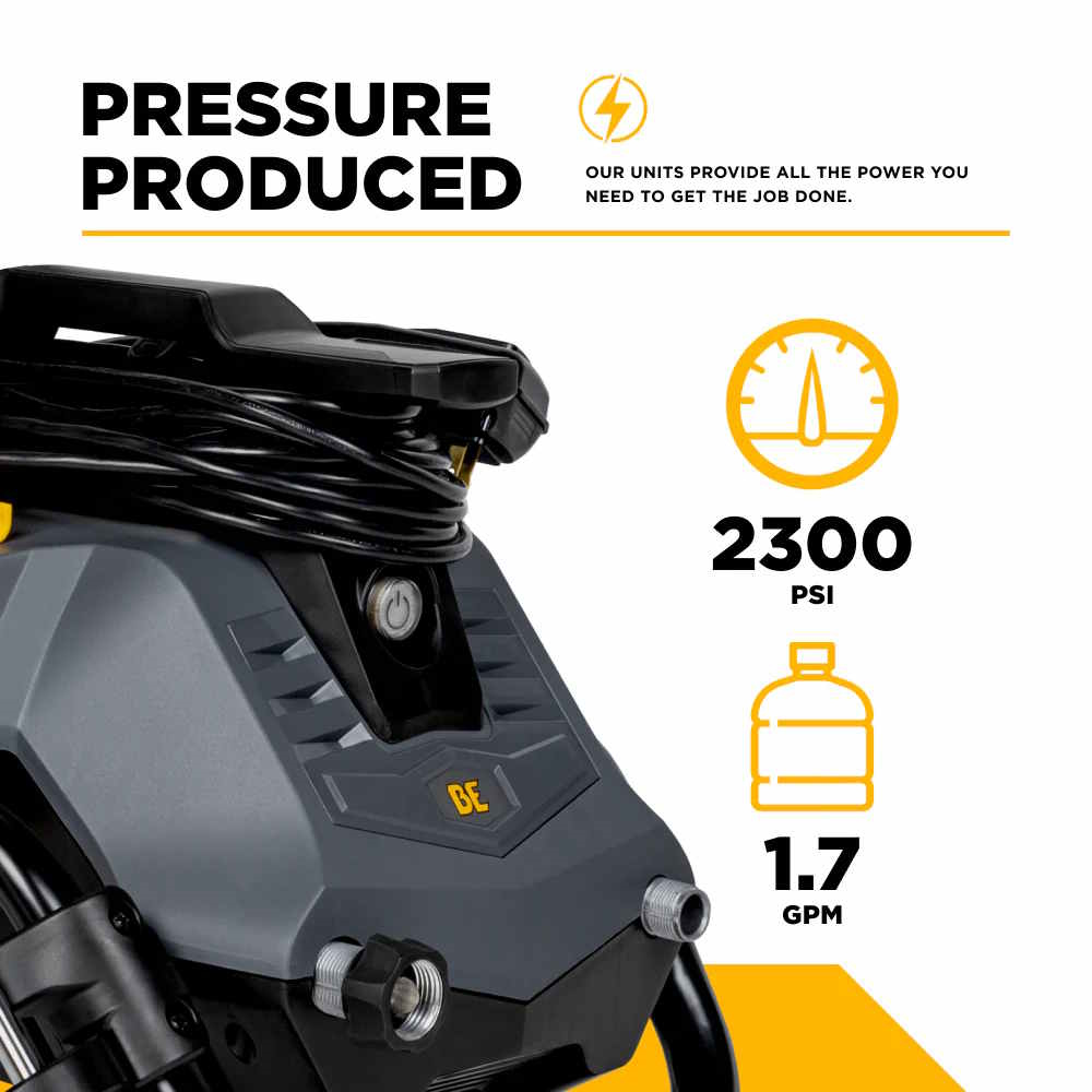 BE POWER P2314EN Pressure Washer ELEC 2300PSI 1.7GPM -2 IN 1 - Image 4