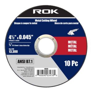 ROK ROK45513 4-1/2" x 0.045" Metal Cut-off Wheel - Flat 10PK