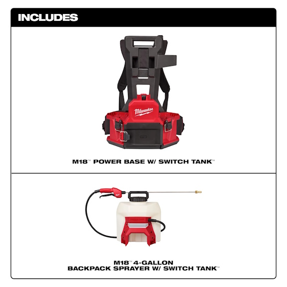 MIWAUKEE 3019-21PS M18 4 Gal Backpack Sprayer w/Switch Tank Kit - Image 4