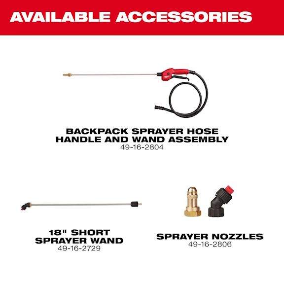 MIWAUKEE 3019-21PS M18 4 Gal Backpack Sprayer w/Switch Tank Kit - Image 9