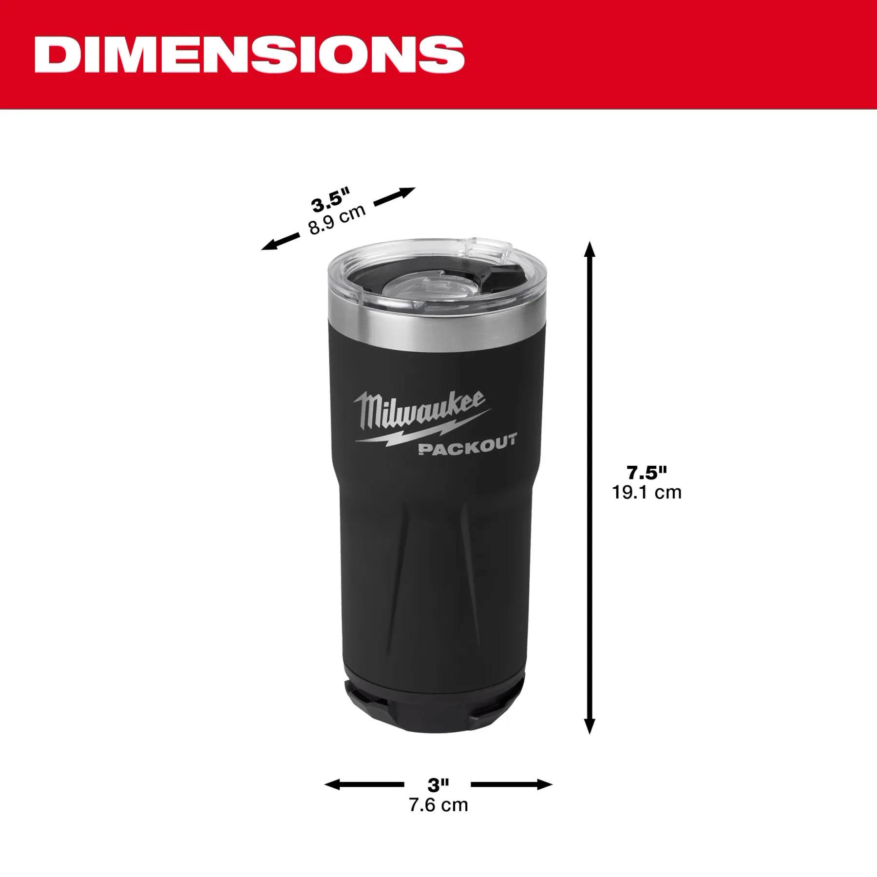 MILWAUKEE 48-22-8392B PACKOUT™ 20oz Tumbler - Black - Image 2