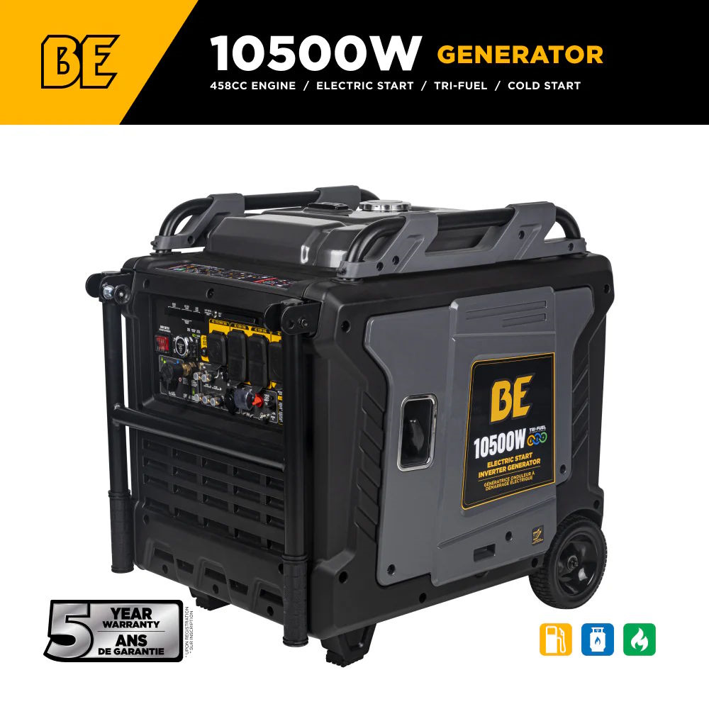 BE BE10500IT Inverter Generator 10500W Electric Start 458cc Tre-Fuel 120V - Image 2