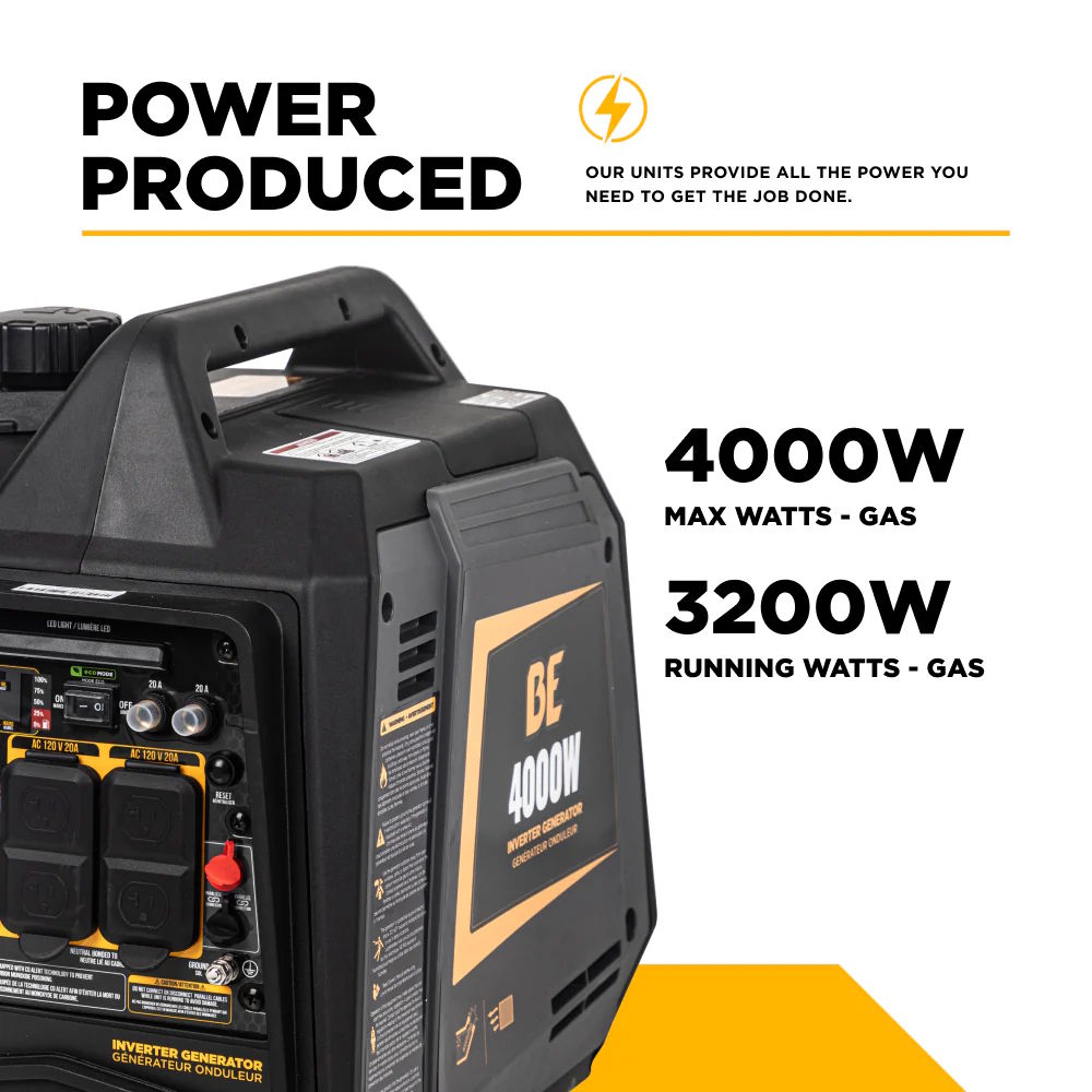 BE BE4000I Inverter Generator 4000W 145cc Gasoline 120V - Image 3