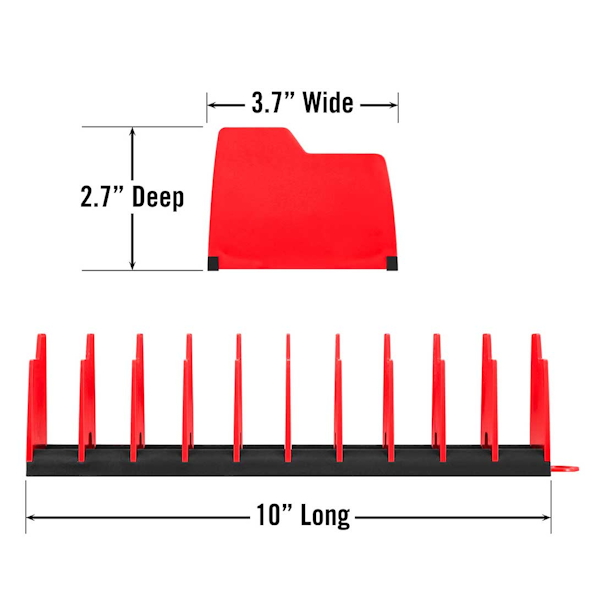 ERNST ER-5500 No-Slip 10 Tool Plier Organizer - Red/Black - Image 2