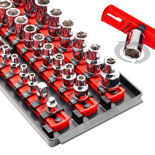 ERNST ER-8450 3 Rail Twist Lock Socket Boss 18" Red - 1/4" 3/8" & 1/2" - Image 2