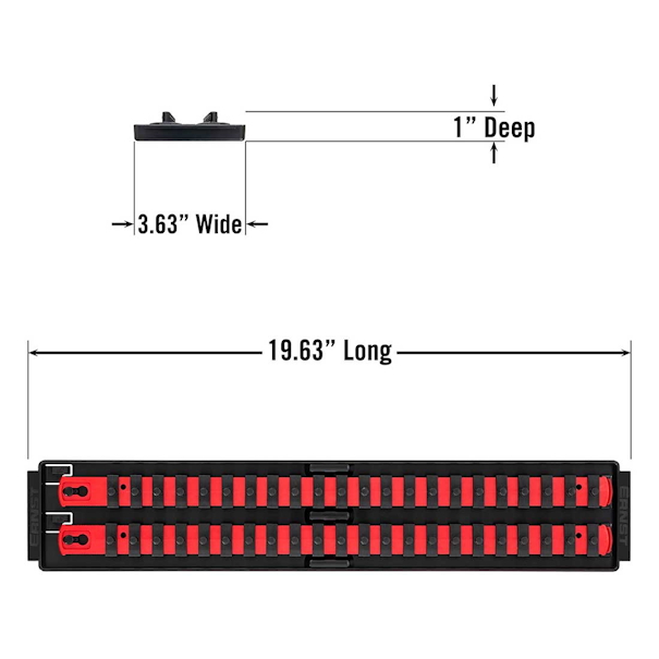 ERNST ER-8452 2 Rail Twist Lock Socket Boss 18" Red - 1/4" - Image 2