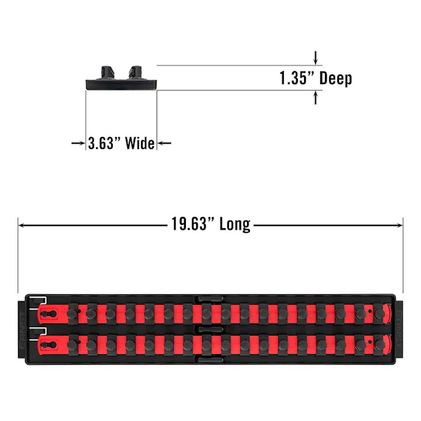 ERNST ER-8454 2 Rail Twist Lock Socket Boss 18" Red - 1/2" - Image 2