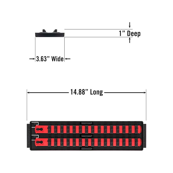 ERNST ER-8492 2 Rail Twist Lock Socket Boss 13" Red - 1/4" - Image 2