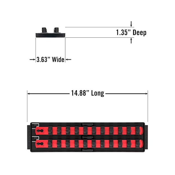 ERNST ER-8494 2 Rail Twist Lock Socket Boss 13" Red - 1/2" - Image 2