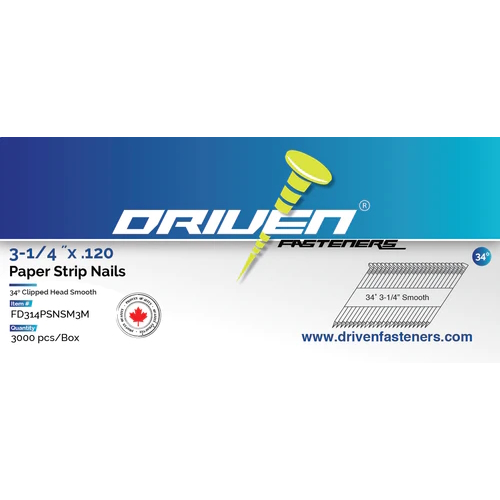 Nails FD314 Driven 3-1/4" x 0.120 Strip Nails 3000/Box - Image 2