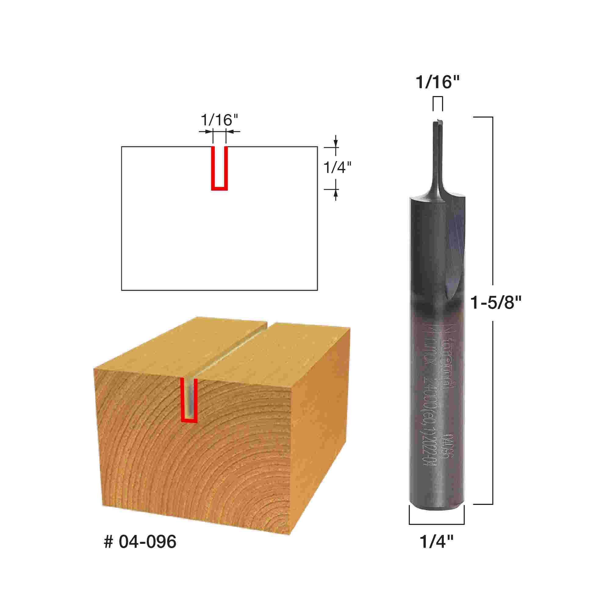 FREUD 04-096 Two Flute Straight Bit (1/16") - Image 2