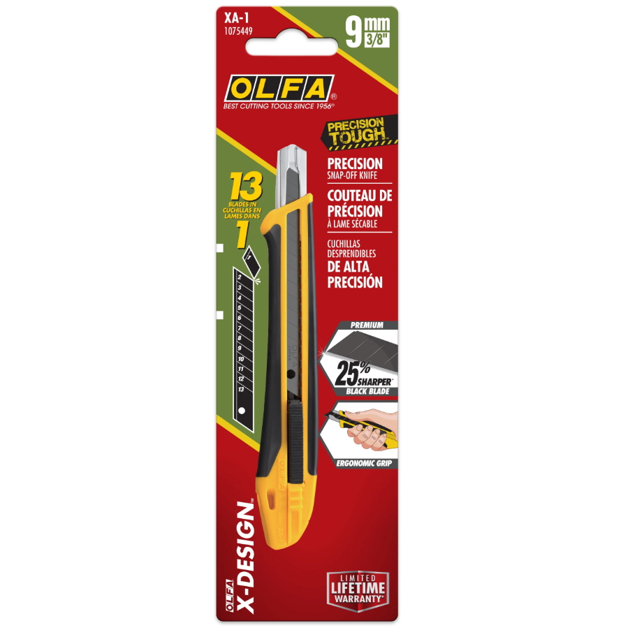 OLFA 1075449 XA-1 Fiberglass Rubber Grip Utility Knife - Image 5