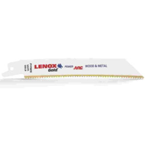 LENOX 21064610GR Recip Blades Gold Power Arc 10TPI, Demolition, 6" x 3/4" 5PK