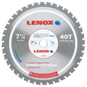 LENOX 21881ST714040CT 7-1/4" 40TPI Steel Circular Saw Blade