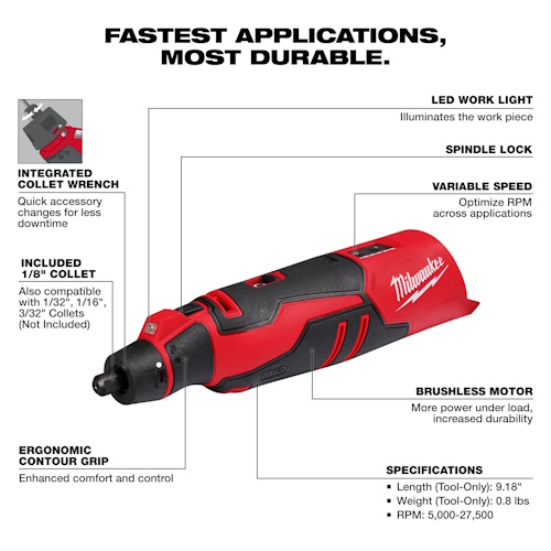 MILWAUKEE 2525-20 M12™ Brushless Rotary Tool - Image 2