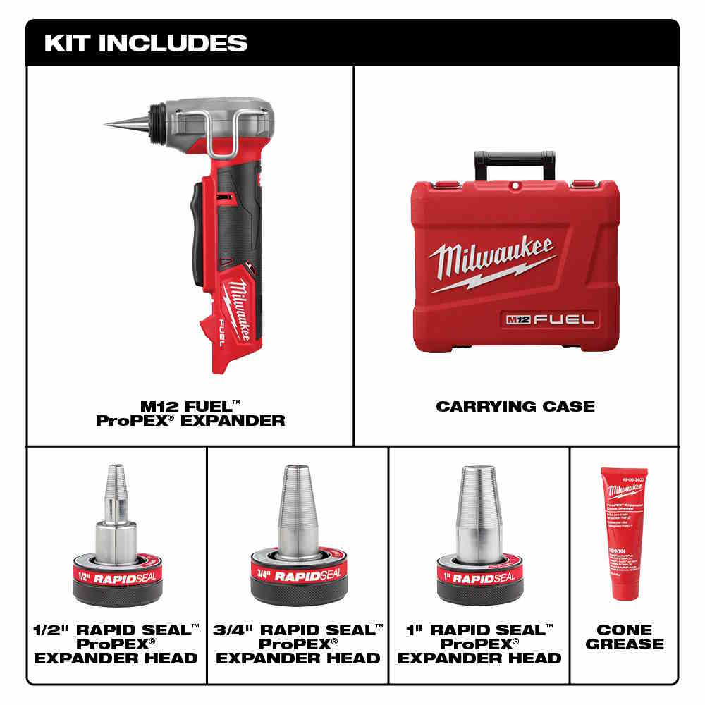 MILWAUKEE 2532-22 M12 FUEL Rapid Seal ProPEX Expander Kit w/1/2"-1" Expanders - Image 3