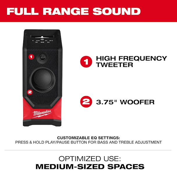 MILWAUKEE 2954-20 M18 Bluetooth Jobsite Speaker - Image 3