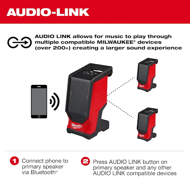 MILWAUKEE 2954-20 M18 Bluetooth Jobsite Speaker - Image 4