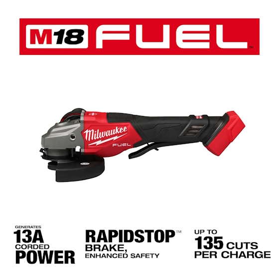 MILWAUKEE 3670-20 M18 FUEL™ 4-1/2"-6" Braking Grinder, Paddle Switch - Image 2