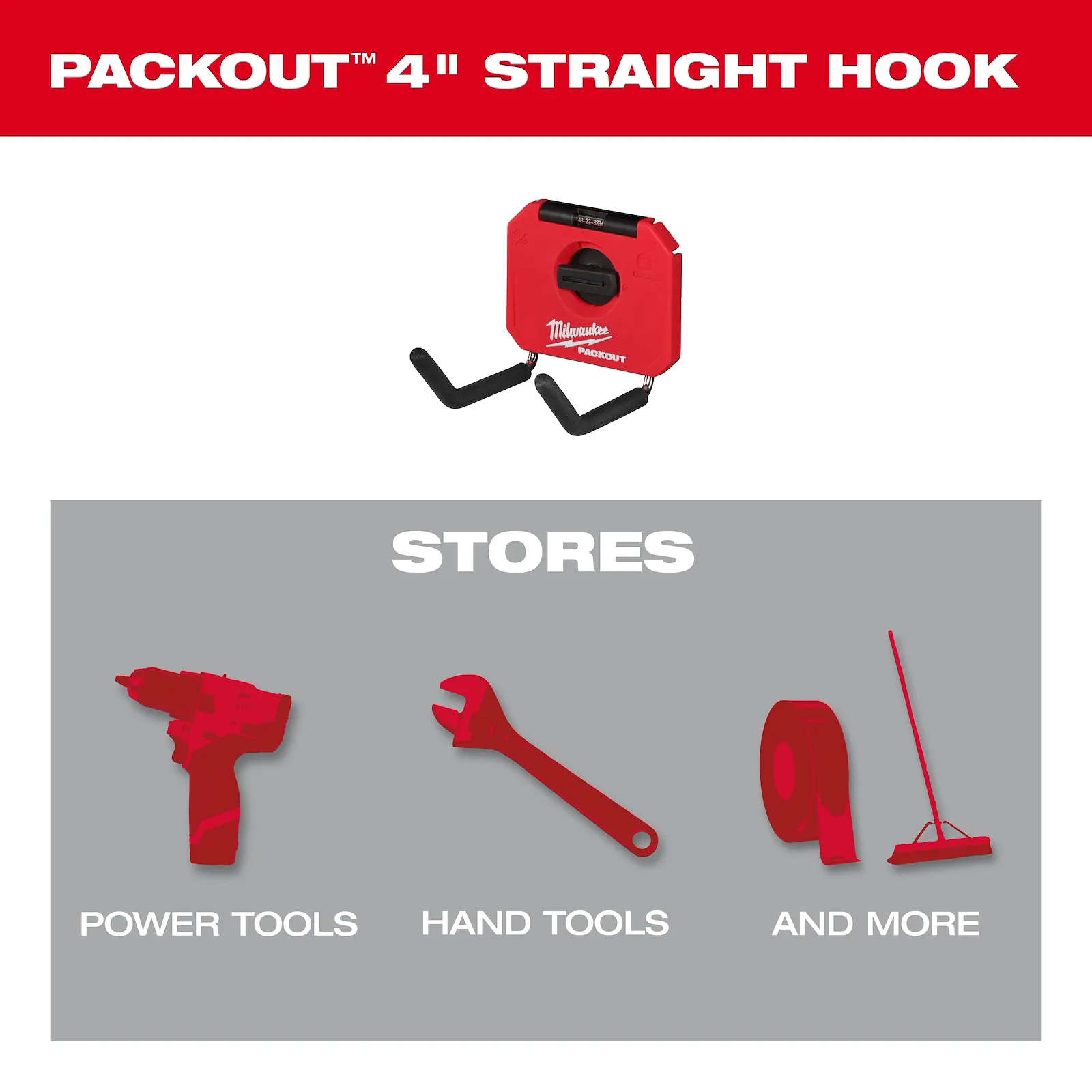 MILWAUKEE 48-22-8334 PACKOUT 4" Straight Hook - Image 4