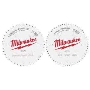 MILWAUKEE 48-40-1036 10" 40T + 60T Circular Saw Blades