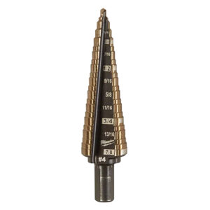 MILWAUKEE 48-89-9284 Cobalt Step Drill Bit (3/16"-7/8") #4, 3/8" 3-flat Shank