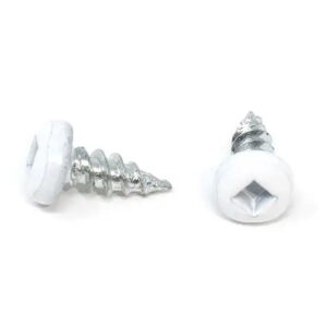 50028B-431 Painted Head Soffit Screws, Bright White, #6 x 5/8", Pan, 100PK