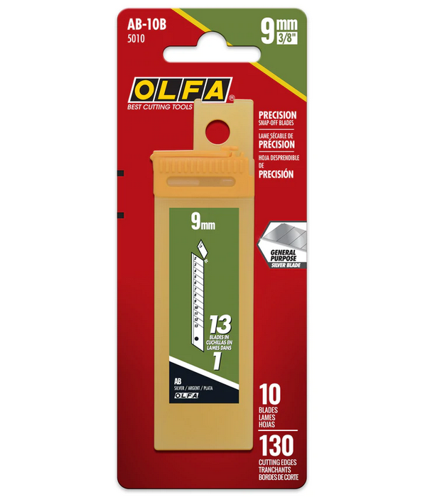 OLFA 5010 AB-10B 9mm Snap-Off Blades 10PK - Image 2