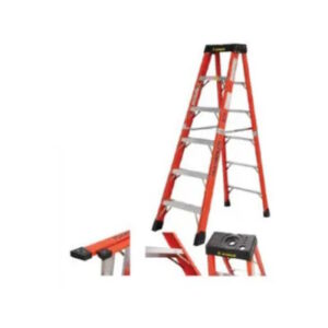 FEATHERLITE 6810-AA Orange Fiberglass Step Ladder - 375 lb Type IAA Brute