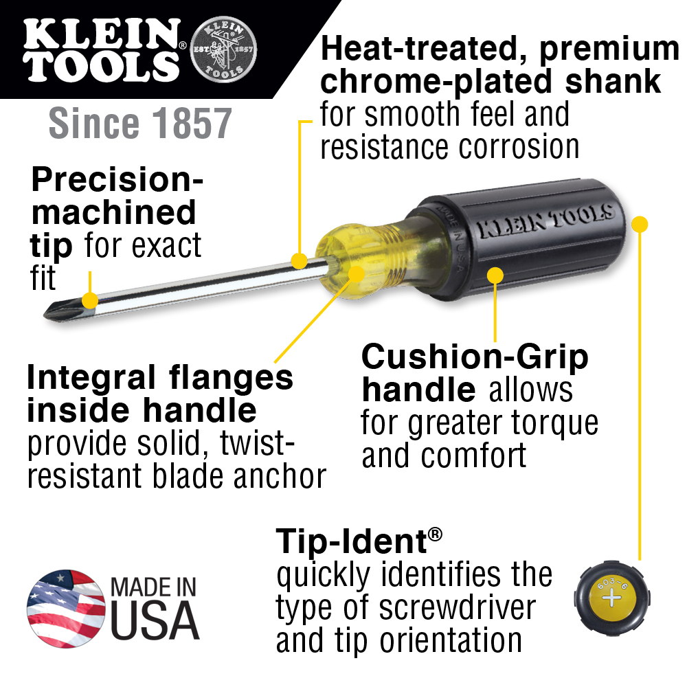 KLEIN 85076 7PC Slotted and Phillips Screwdriver Set - Image 3