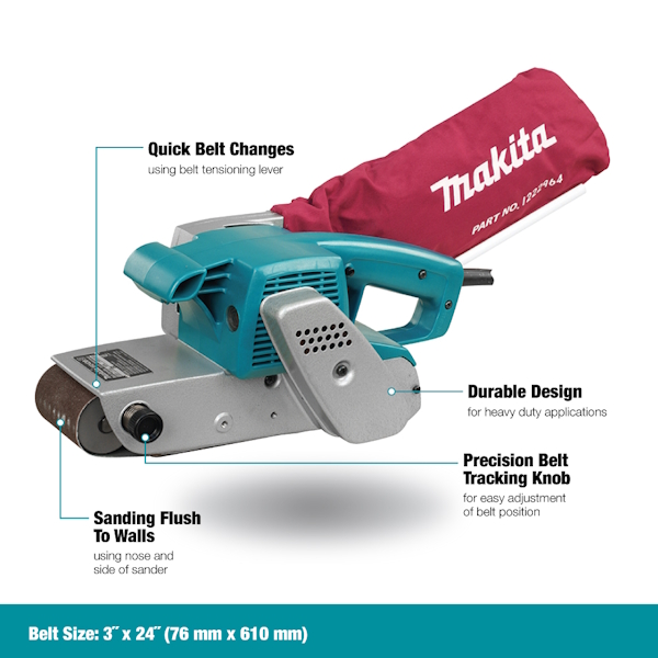 MAKITA 9924DB 3" X 24" Belt Sander - Image 3