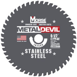 MK MORSE CSM6504820FSSC  6-1/2" 48T Stainless Steel Blade, 20 mm Arbor