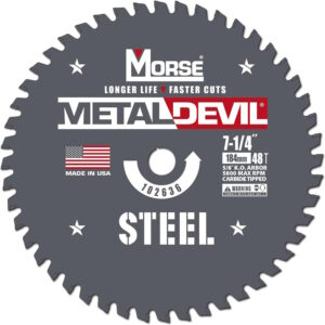 MK MORSE CSM7254858FSC Circular Saw Blade 7-1/4"Steel 48T 5/8" K.O.102636