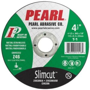 PEARL CW0532Z 5 x .045 x 7/8 Thin Cut-Off Wheels Zirconia Slimcut Type 1