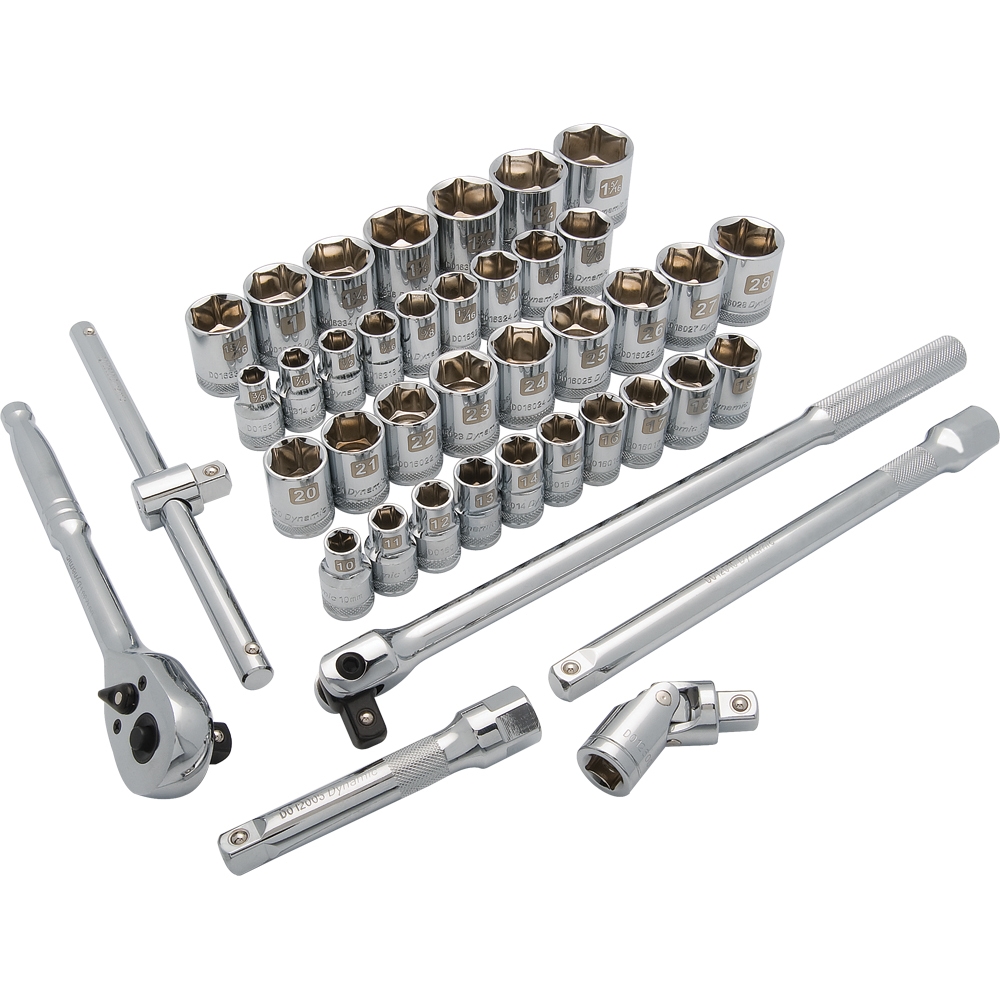 DYNAMIC TOOLS D018010 1/2" Drive 41PC 6Pt Standard SAE/Metric Socket Set - Image 2