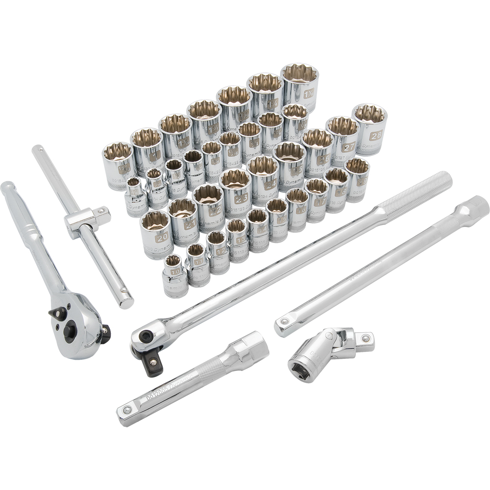 DYNAMIC TOOLS D018011 1/2" Drive 41PC 12Pt Standard SAE/Metric Socket Set - Image 2