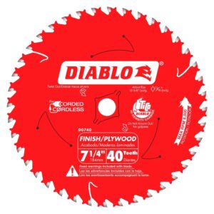 DIABLO D0740A 7-1/4" x 40T Finishing Circular Saw Blade