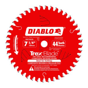 DIABLO D0744CDC 7-1/4" x 44T TREX Composite Decking Circular Saw Blade