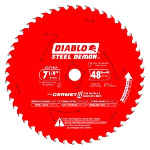 DIABLO D0748CFA 7-1/4" x 48T Cermet Steel Demon Circular Saw Blade (Bulk)